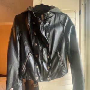 Freepeople Vegan Leather Jacket with Hood